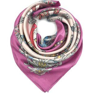 Women's Pink Satin Lightweight Large Square Fashion 35" x 35" Scarf